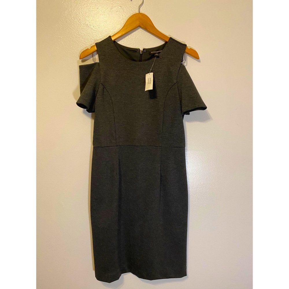 Banana Republic Women's Size 6 Sheath Dress  gray Knee Length